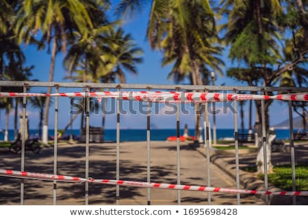 Foto stock: Corona Virus Threat Closes Beaches And Public Places In Many Countries The Inscription Not Allowed