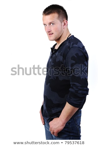 Young Macho Man In Different Poses Series Of Photos Foto stock © Zurijeta