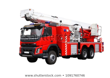 Zdjęcia stock: Firefighters Vehicle Isolated On White