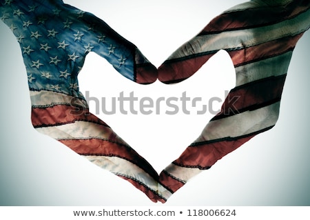 Foto d'archivio: Flag Of United State Of America In Heart Shape