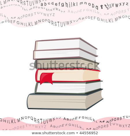 [[stock_photo]]: Ile · de · livres · et · collage · de · lettres · volantes · ondulées