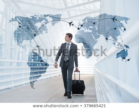 Foto stock: Man Airport Worldmap