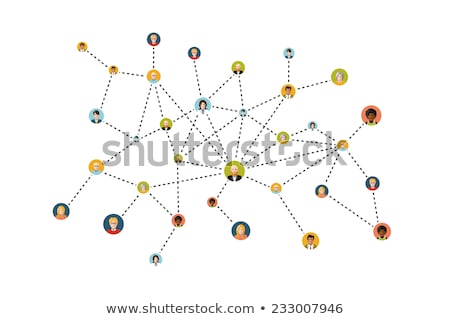 [[stock_photo]]: Social Network With Flat People On White