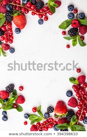 Сток-фото: Fresh Blueberry And Blackberry Berries Top View Copy Space