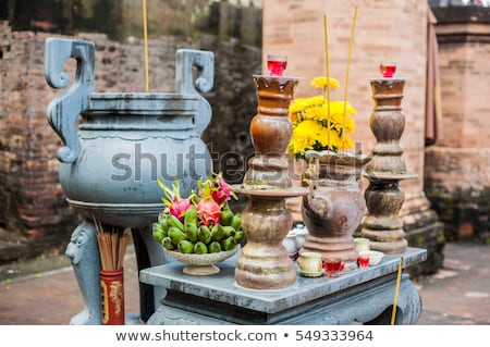 Stockfoto: Altar For Prayer At A Buddhist Temple Of Po Nagar Cham Towers