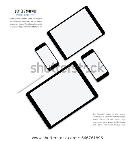 Foto stock: Tablet With Stylus Digital Gadget Color Vector