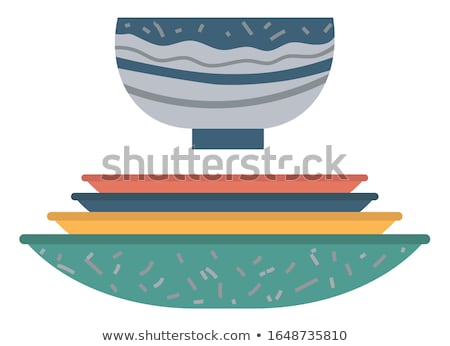 Stockfoto: Ceramic Earthenware Flower Pots Food Bowls Vector