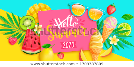 Stock fotó: Hello Summer Vacation Advertise Banner Vector