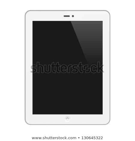 Stock fotó: Black Frame Vector Tablet Pc With White Screen