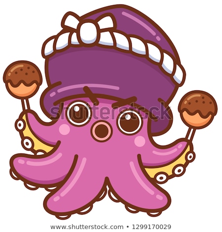 Stock photo: Squid Chef Cartoon