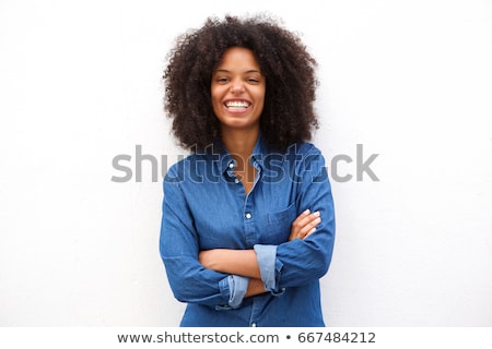 Stock fotó: Smiling Young African Woman Portrait Isolated