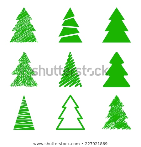 ストックフォト: Nine Stylized Christmas Trees