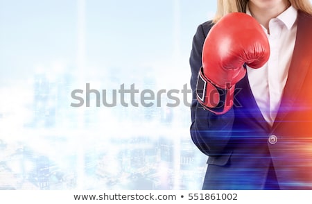 Сток-фото: A Blonde Woman With Boxing Gloves