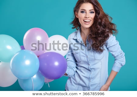 Сток-фото: Beauty Smile Woman With Balloon