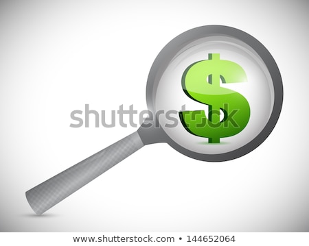 Money Under Magnify Glass Isolated Over White Сток-фото © alexmillos
