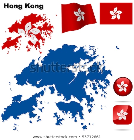 Zdjęcia stock: Hong Kong Flag In Map Outline Illustration