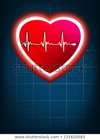 Stock photo: Normal Ecg Blue Background Eps 8