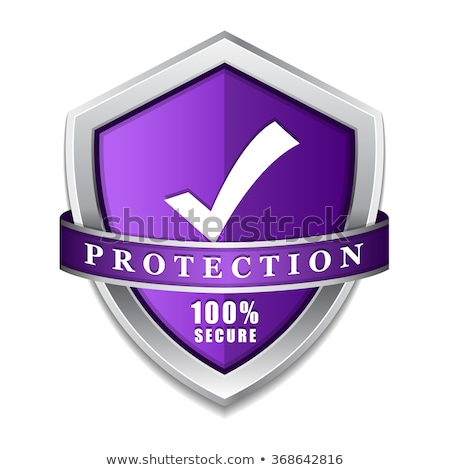 Сток-фото: Protection 100 Percent Secure Violet Shield Vector Icon