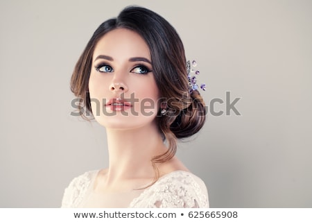 Сток-фото: Beautiful Brunette Bride Woman Wedding Makeup Attractive Young