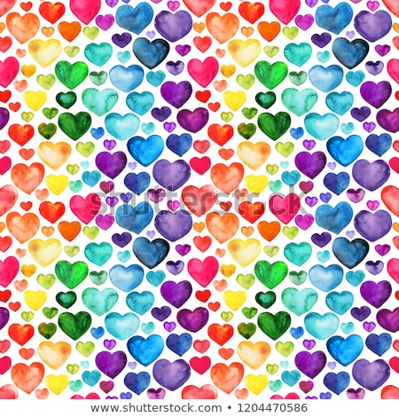 Foto stock: Watercolor Textured Rainbow Heart