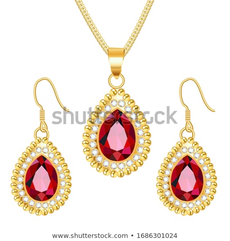 Stock fotó: Bracelet And Earrings Set Vector Illustration