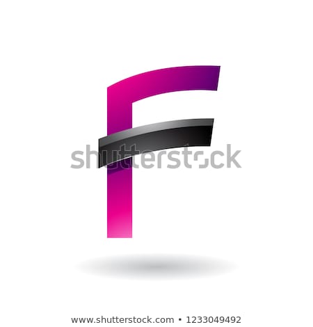 [[stock_photo]]: Magenta Letter F With Black Glossy Stick Vector Illustration