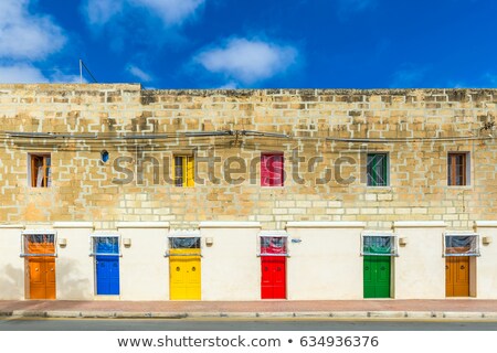Foto stock: Traditional Green Front Door From Malta