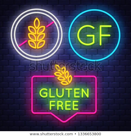 Сток-фото: Gluten Free Badge Collection Allergy Sign Neon Sign