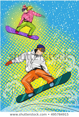 商業照片: Winter Extreme Sports Concept Vector Illustration