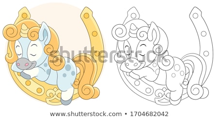 Foto stock: Fantasy Or Fairy Tale Characters Set Color Book Page