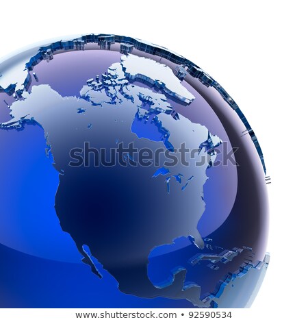 ストックフォト: A Fragment Of The Earth With Continents Of Blue Glass