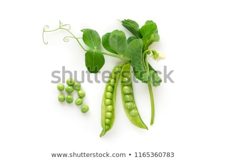 Stockfoto: Young Green Peas On A White Background