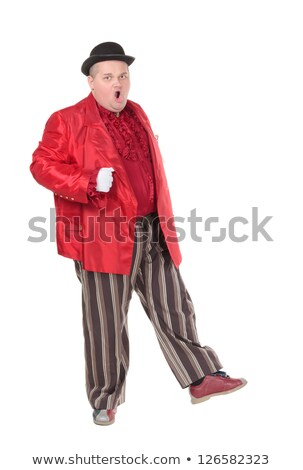 Obese Man In A Red Costume And Bowler Hat ストックフォト © Discovod