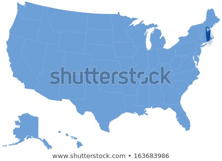 Stok fotoğraf: Map Of States Of The United States Where Rhode Island Is Pulled Out