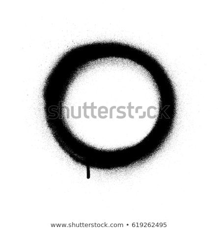 Stockfoto: Graffiti Circle Spray Design Element In Black On White