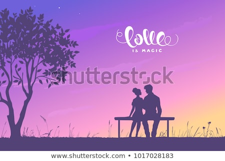 Stock foto: Silhouette Of A Couple In Love
