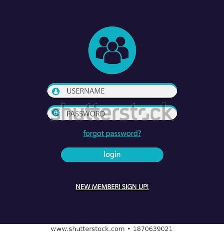 Stok fotoğraf: Flat Sticker Style Member Login User Interface Design