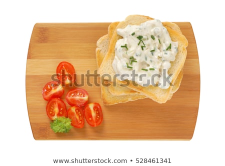 Foto d'archivio: Toasted White Bread And Creamy Chives Spread