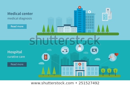Foto stock: Cardiogram And Medical Services Icon Flat Design