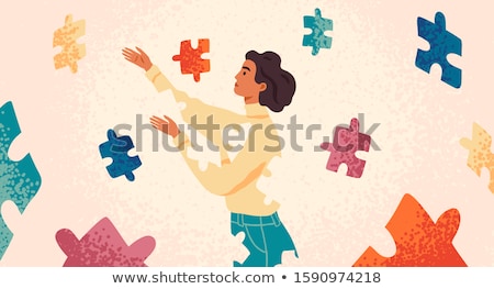 Stock foto: Look Into Yourself Isolated Psychology Vector Illustration