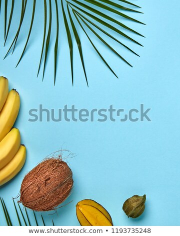 Ripe Different Exotic Fruits Banana Coconut Carambola Fizalis Stockfoto © artjazz