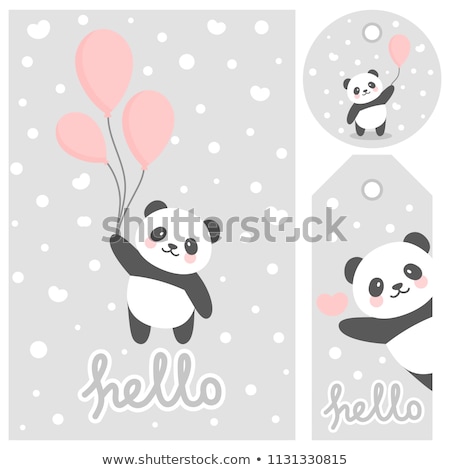 Stockfoto: Panda On Note Template