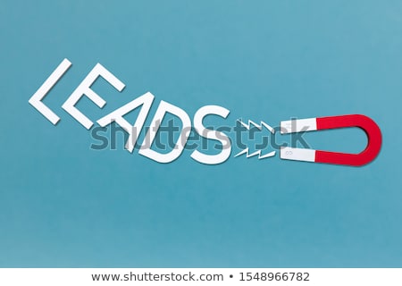 Stok fotoğraf: Magnet Attract The White Text Leads On Blue Backdrop