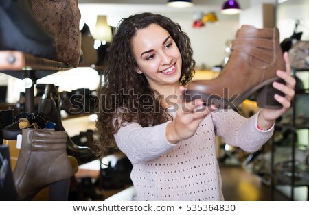 Stock fotó: Lady In Footwear Store
