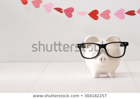 Stock photo: Piggy Bank And Red Heart