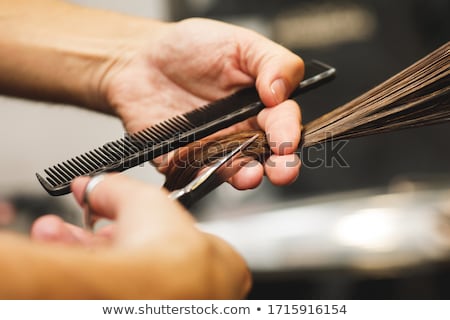 Foto stock: Woman At Hairdresser