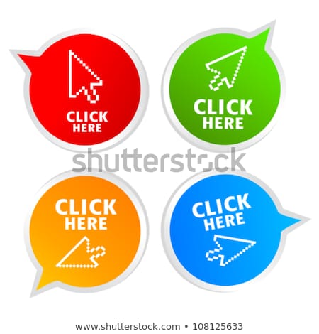 Foto stock: Click Here Green Sticky Notes Vector Icon Design