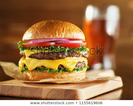 Foto stock: Ambúrguer · Com · Queijo