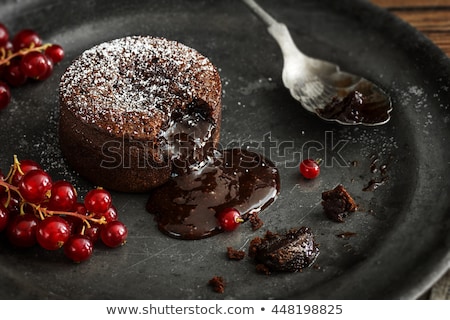 Foto stock: Chocolate Lava Cake On Plate