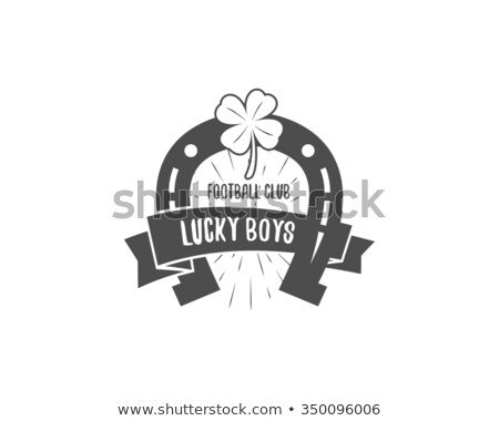 Сток-фото: Vector American Football Lucky Horseshoe Label Unusual Sports Emblem Design Usa Sport Logo Concept